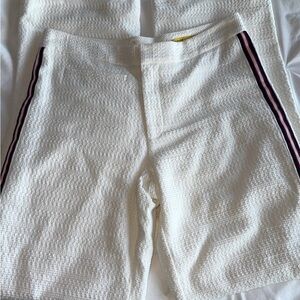 Anthropologie White Textured Pants